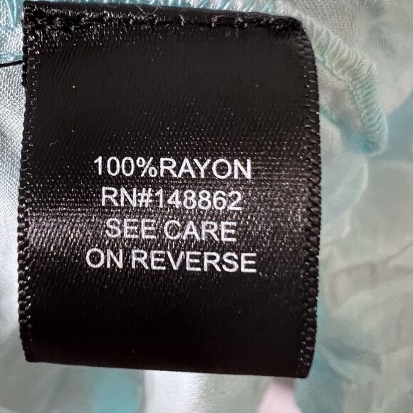 Torrid Blouse Women s Size 1X Turquoise Tie Dye Tie Neck Long Sleeve Flowy - Picture 7 of 10